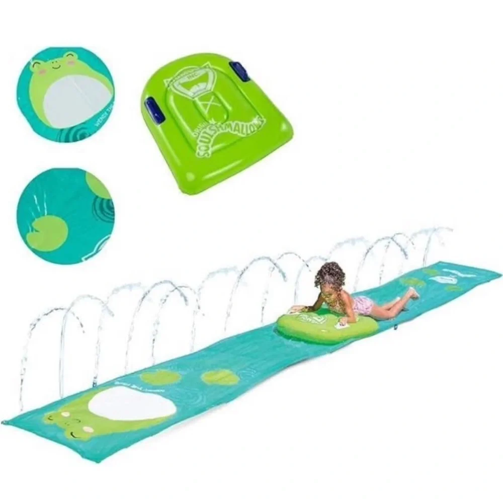 BigMouth x Squishmallows Wendy The Frog Lawn Water slide + inflatable pool - Picture 2 of 3